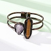 Natural Tiger Eye & Amethyst Beads Bangeles G-B150-05R-05-2