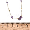 Natural Amethyst Chip 304 Stainless Steel Link Chain Necklaces for Women NJEW-K255-59G-5