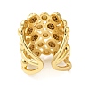 Brass Micro Pave Clear Cubic Zirconia Open Cuff Rings RJEW-A046-12G-3