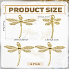 4Pcs Brass Micro Pave Clear Cubic Zirconia Pendants KK-LP0002-07-2