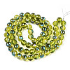 Transparent Electroplate Glass Bead Strands EGLA-TAC0003-04G-2