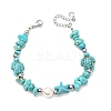 Synthetic Turquoise Chip Beaded Bracelets for Women BJEW-JB12416-04-2