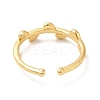 Brass Leaf Open Cuff Ring for Women KK-H434-27G-2
