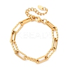 304 Stainless Steel Paperclip Chain Bracelets for Women BJEW-Z128-01G-03-4