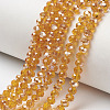 Electroplate Glass Beads Strands EGLA-A034-T1mm-K18-1