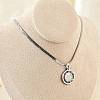 201 Stainless Steel Flat Round Pendant Flat Snake Chain Necklaces for Men NJEW-S387-04P-2