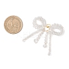 Glass Seed Beaded Bowknot with Heart Pendants PALLOY-MZ01162-02-2