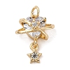 Brass Cubic Zirconium Pendants KK-D378-10KCG-1