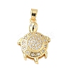 Brass Micro Pave Cubic Zirconia Pendants KK-C105-04G-1