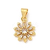 Rack Plating Brass Micro Pave Cubic Zirconia Pendants KK-G513-02G-1