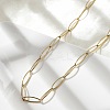 Ion Plating(IP) 304 Stainless Steel Paperclip Chain Necklace for Men Women NJEW-P272-02G-3