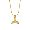 Stylish 304 Stainless Steel Whal Fish Tail Pendant Necklaces for Women's Daily Wear XF5150-2-2