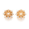 925 Sterling Silver Micro Pave Clear Cubic Zirconia Flower Bead Caps STER-N016-110G-1