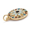 Real 18K Gold Plated Brass Micro Pave Cubic Zirconia Pendants ZIRC-M114-51G-04-3
