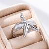 Stafish 304 Stainless Steel Open Cuff Rings for Women RJEW-F174-01P-3