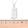 Texture Rectangle with Cross 304 Stainless Steel Pendant Necklaces NJEW-H059-12P-5