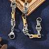 Ion Plating(IP) Two Tone 201 Stainless Steel Column & Oval Link Chain Bracelet BJEW-B078-30GP-3