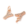 Brass Micro Pave Grade AAA Cubic Zirconia Charms LS-ZIRC-P067-11RG-Y-NR-3