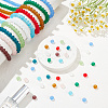 10 Strands 10 Colors Frosted Transparent Glass Beads Strands FGLA-AR0001-02-4