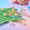 18Pcs 9 Colors Transparent Resin Inner Dried Flower Beads RESI-TA0003-29-5
