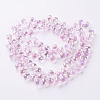 Transparent Glass Beads Strands GLAA-T006-14G-2