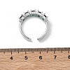 Brass Micro Pave Cubic Zirconia Cuff Open Rings for Women RJEW-L343-16P-03-5