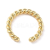 Rack Plating Brass Twist Rope Shape Open Cuff Rings for Women X-RJEW-Q777-01G-1