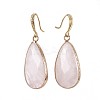 Teardrop Natural Rose Quartz Dangle Earrings EJEW-JE02998-03-2
