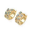 Heart Brass Micro Pave Cubic Zirconia Hoop Earrings EJEW-A132-10G-01-4