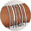 8Pcs Bohemian Style Alloy Chain Bracelets Kit for Women WG2620E-12-1