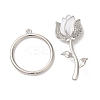 Brass Micro Pave Clear Cubic Zirconia Toggle Clasps KK-A227-20P-2