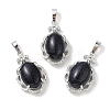 Synthetic Blue Goldstone Oval Pendants G-NH0025-15P-04-1