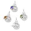 Brass Clear Cubic Zirconia Glass Pendants ZIRC-C024-21P-1