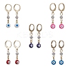 Brass Enamel Evil Eye Hoop Earrings EJEW-JE05292-1