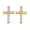 304 Stainless Steel Micro Pave Cubic Zirconia Pendants STAS-A132-04C-G-1
