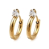 304 Stainless Steel Ring with Heart Hoop Earrings EJEW-K268-37G-4