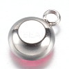 304 Stainless Steel Glass Rhinestone Charms X-STAS-G082-11-3