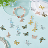 64Pcs 4 Colors Tibetan Style Alloy Hollow Pendants FIND-SC0014-41-3