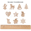 100Pcs Christmas Unfinished Wooden Ornaments WOCR-CJ0001-02-2
