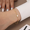 Natural Freshwater Pearls and Cubic Zirconia Link Bracelets BJEW-D343-01G-1