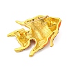 Zinc Alloy Crystal Rhinestone Resin Fish Brooch JEWB-U010-01G-01-2