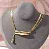 304 Stainless Steel Curved Tube Snake Chain Necklaces for Women NJEW-Z061-04G-01-1