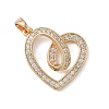 Brass Micro Pave Cubic Zirconia Pendants KK-C140-05C-G-1