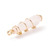 Natural Rose Quartz Pointed Pendants PALLOY-JF01703-02-4