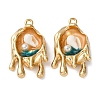 Light Gold Tone Alloy Enamel Pendants ENAM-B028-29KCG-1