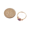 3Pcs 3 Styles Natural Rose Quartz & Amethyst & Green Aventurine Finger Rings RJEW-JR00745-6
