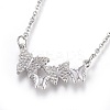 Brass Micro Pave Cubic Zirconia Pendant Necklaces NJEW-O108-12P-1