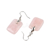 Natutal Rose Quartz Dangle Earrings EJEW-F343-E10-3