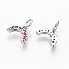 Brass Cubic Zirconia Charms LS-ZIRC-E162-14P-1