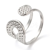 304 Stainless Steel Double Layer Open Cuff Ring for Women RJEW-I098-27P-1
